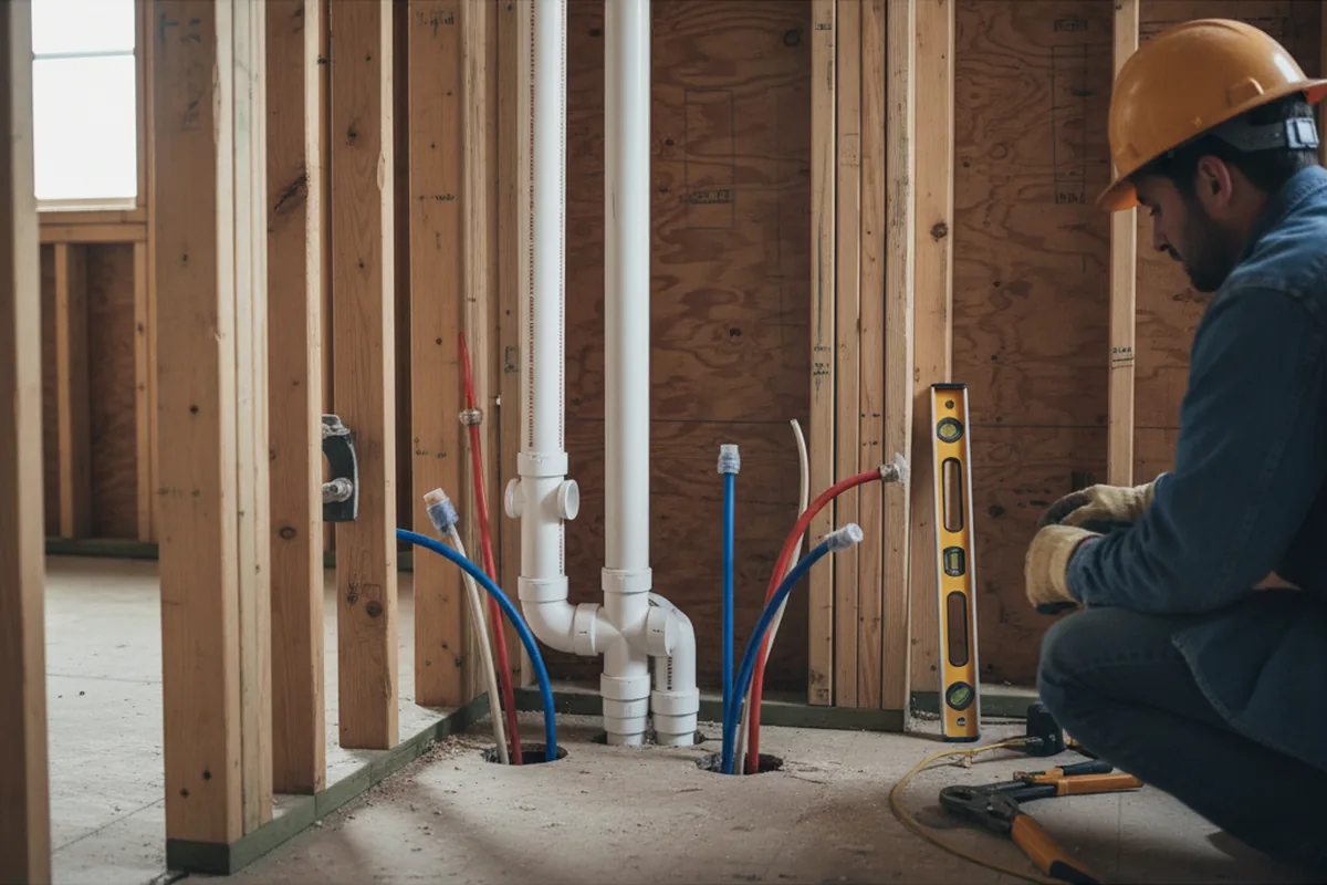 Drain and supply rough-in during Garbage Disposal Repair in Timpson